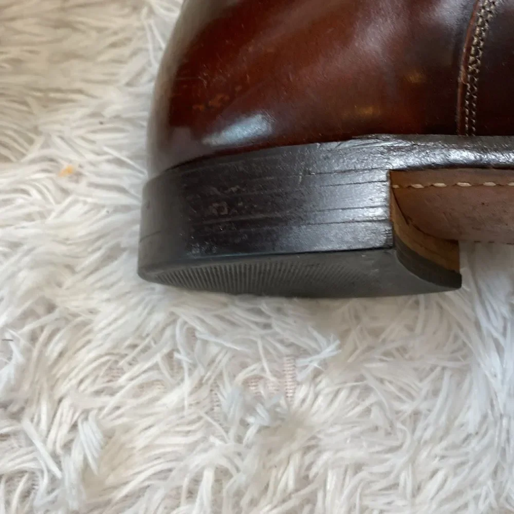 JOHNSTON & MURPHY Optima Sz 9.5 Brown Leather Oxford Made in USA